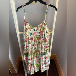 Size Floral Dress in White